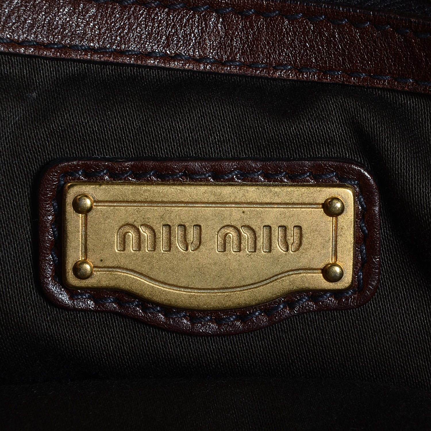Miu Miu Leather Vitello Lux Gathered Shopper Tote Brown 6 of 8