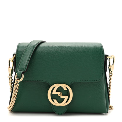 Gucci Dollar Calfskin Interlocking G Crossbody Bag Emerald 1 of 12