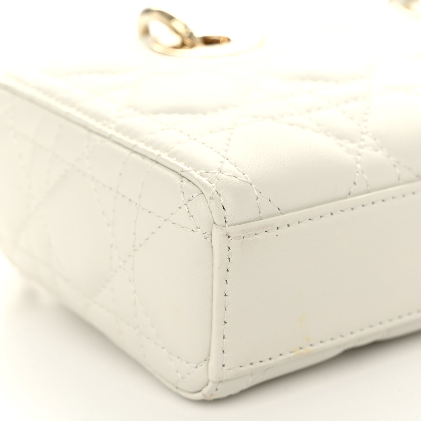 Lambskin Cannage Small Lady D-Joy Latte
