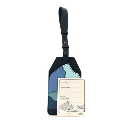 Hermes Togo Swift Taurillon Clemence Endless Road Luggage Tag Bleu De Prusse 3 of 7