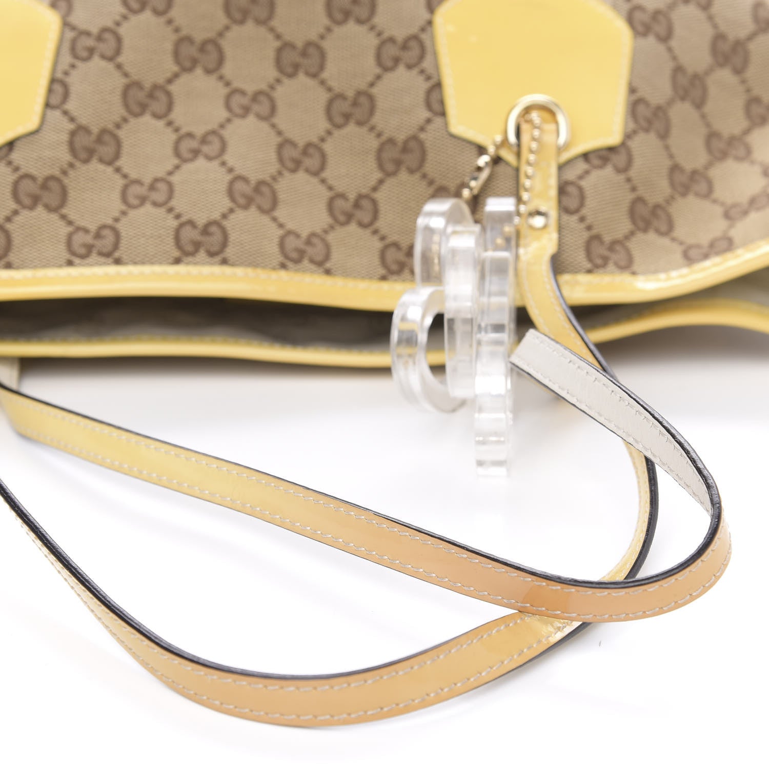 Gucci Monogram Web Medium Jolie Tote Yellow 10 of 11