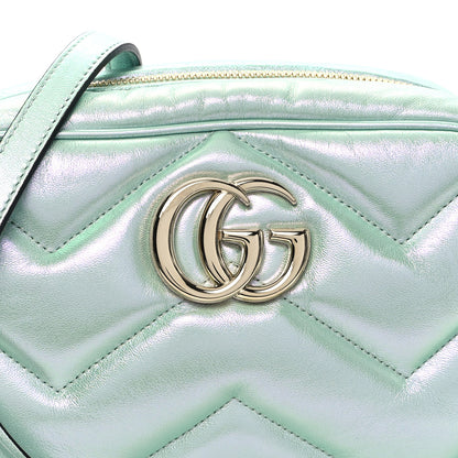 Gucci Iridescent Nappa Chevron Matelasse Small GG Marmont Chain Shoulder Bag Iridescent Salvy Green 8 of 10