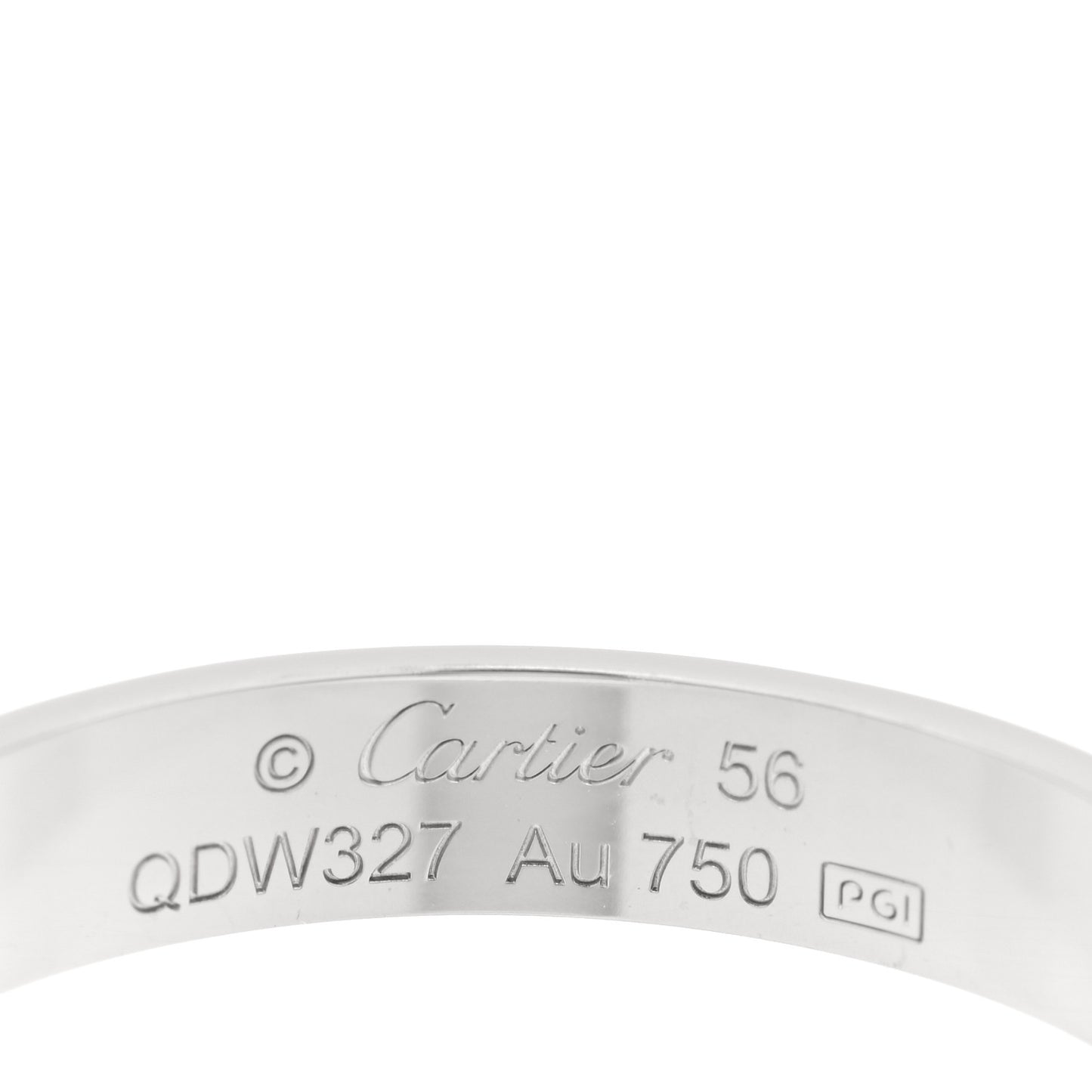 18K White Gold 3.5mm LOVE Wedding Band Ring 56 7.5