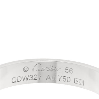 Cartier 18K White Gold 3.5mm LOVE Wedding Band Ring 56 7.5 4 of 5