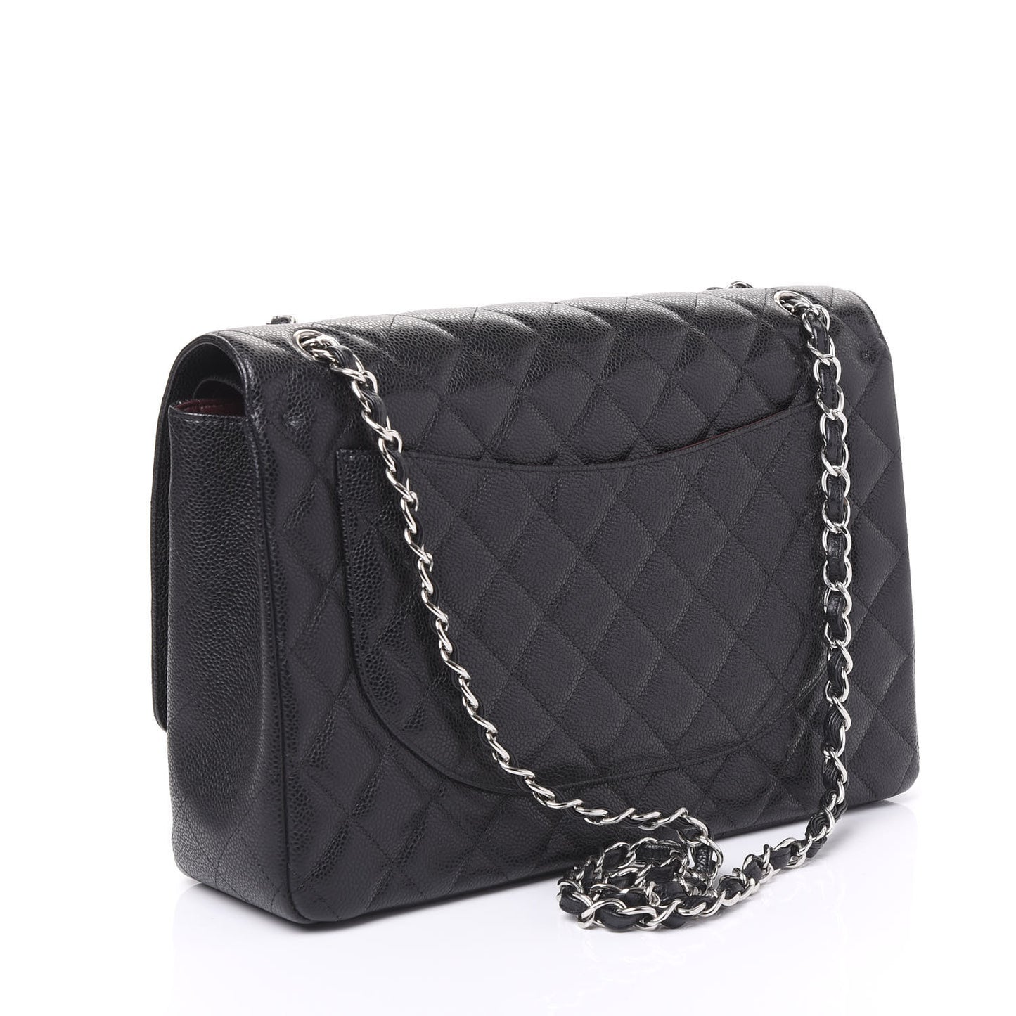 Caviar Quilted Maxi Double Flap Black