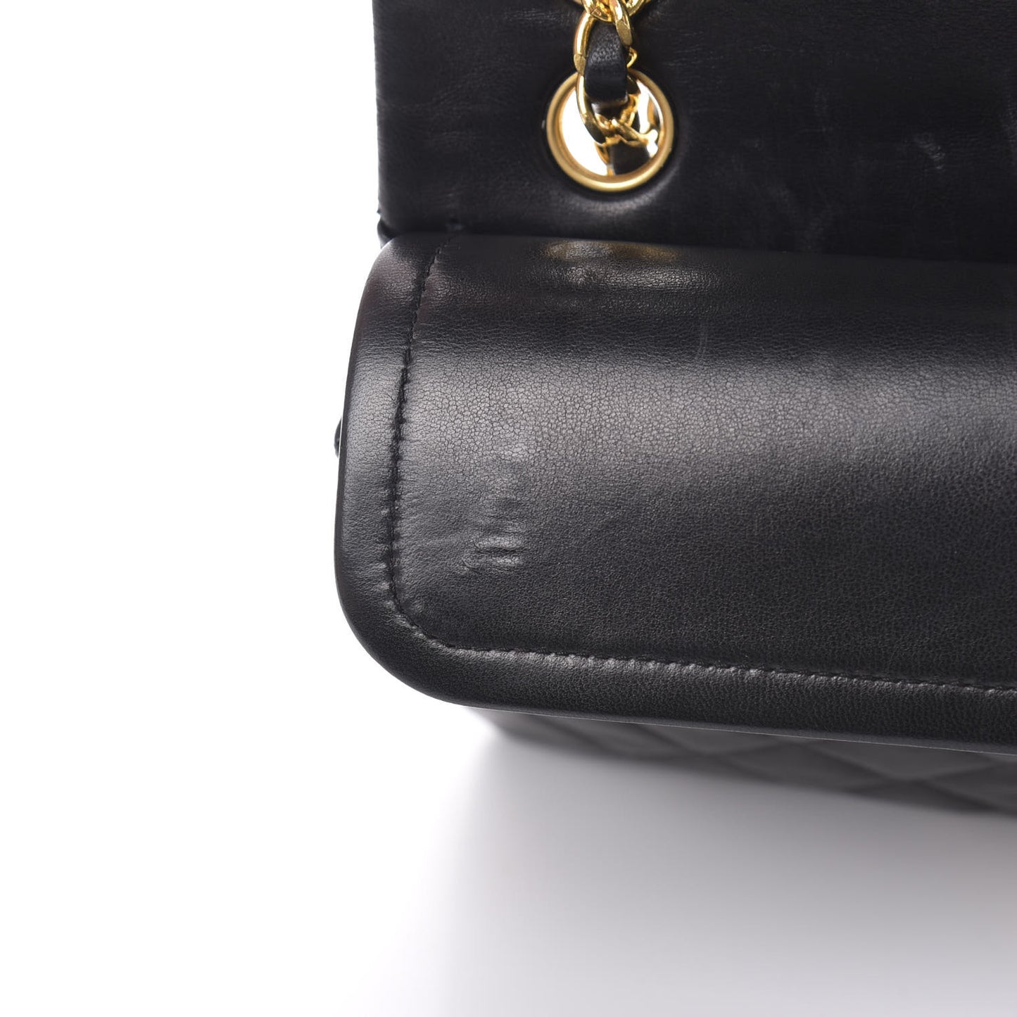 Lambskin Quilted Small Double Flap Black