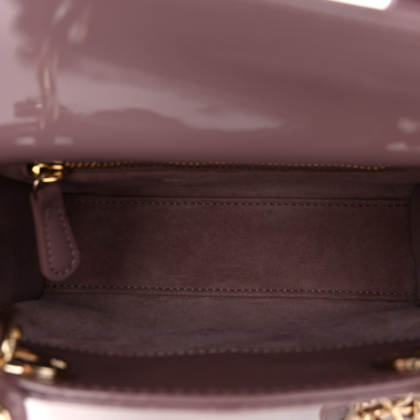 Patent Cannage Mini Lady Dior Peony Pink