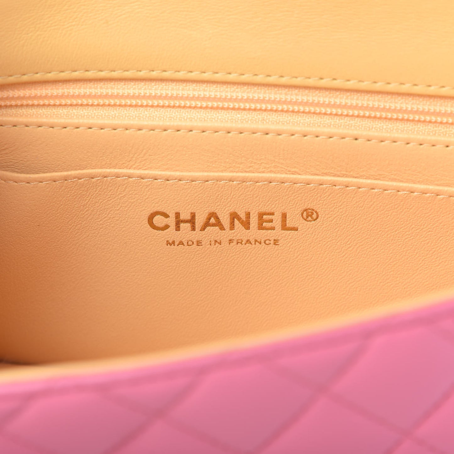 Lambskin Quilted Mini Rectangular Flap Pink Yellow