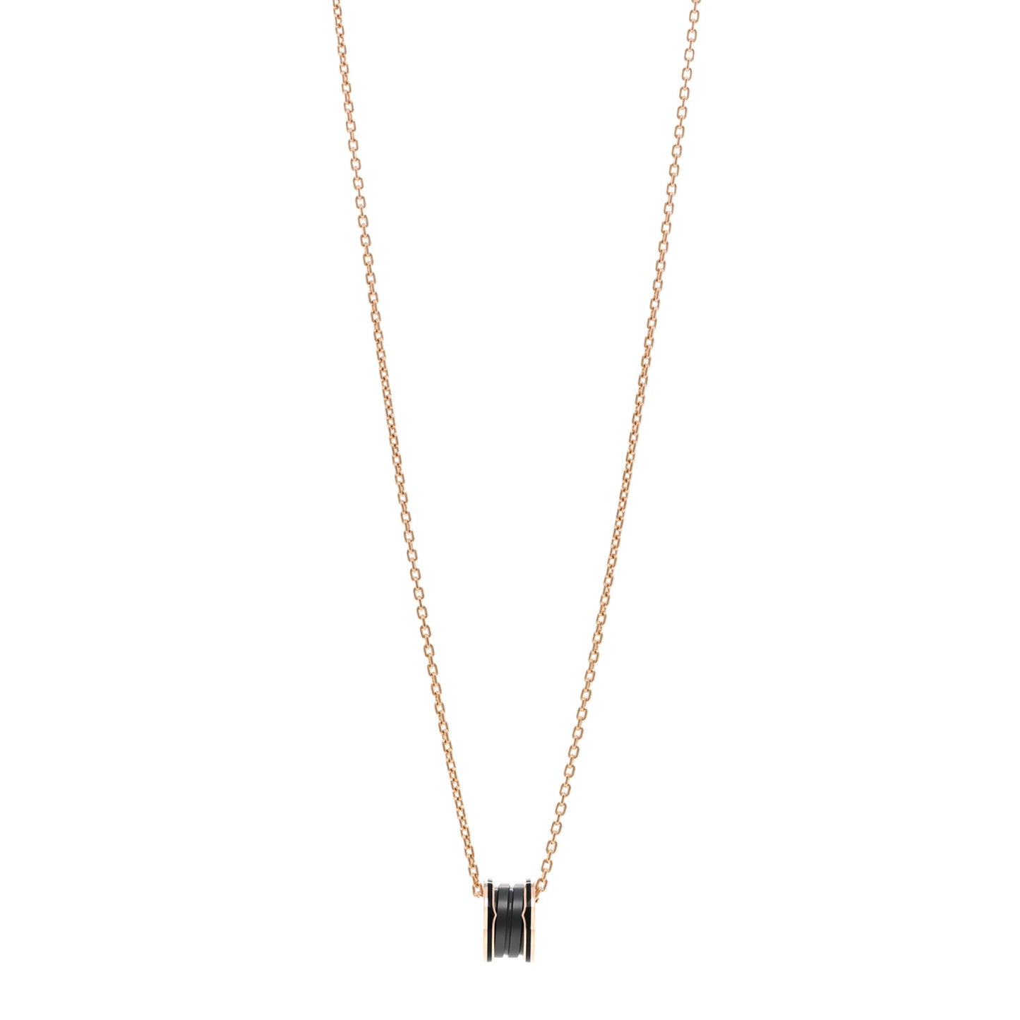 18K Rose Gold Black Matte Ceramic B.Zero1 Pendant Necklace