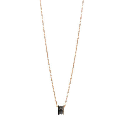 Bulgari 18K Rose Gold Black Matte Ceramic B.Zero1 Pendant Necklace 1 of 4