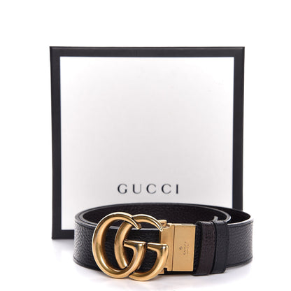 Gucci Calfskin Double G Reversible 37mm Belt 90 36 Black Cocoa 6 of 6