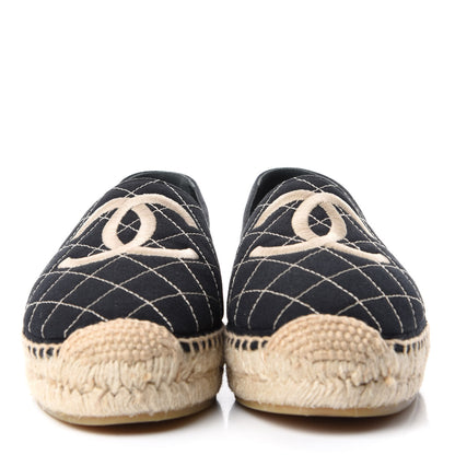 Chanel Fabric Biarritz CC Espadrilles 37 Black 2 of 11