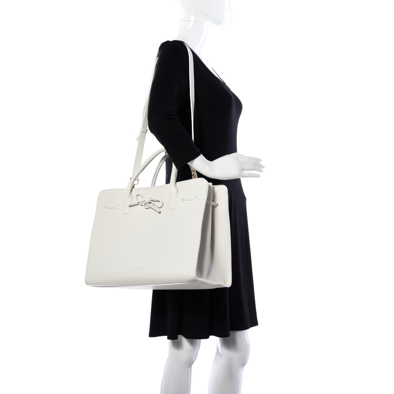 Mansur Gavriel Tumbled Calfskin Large Sun Bag White 2 of 10