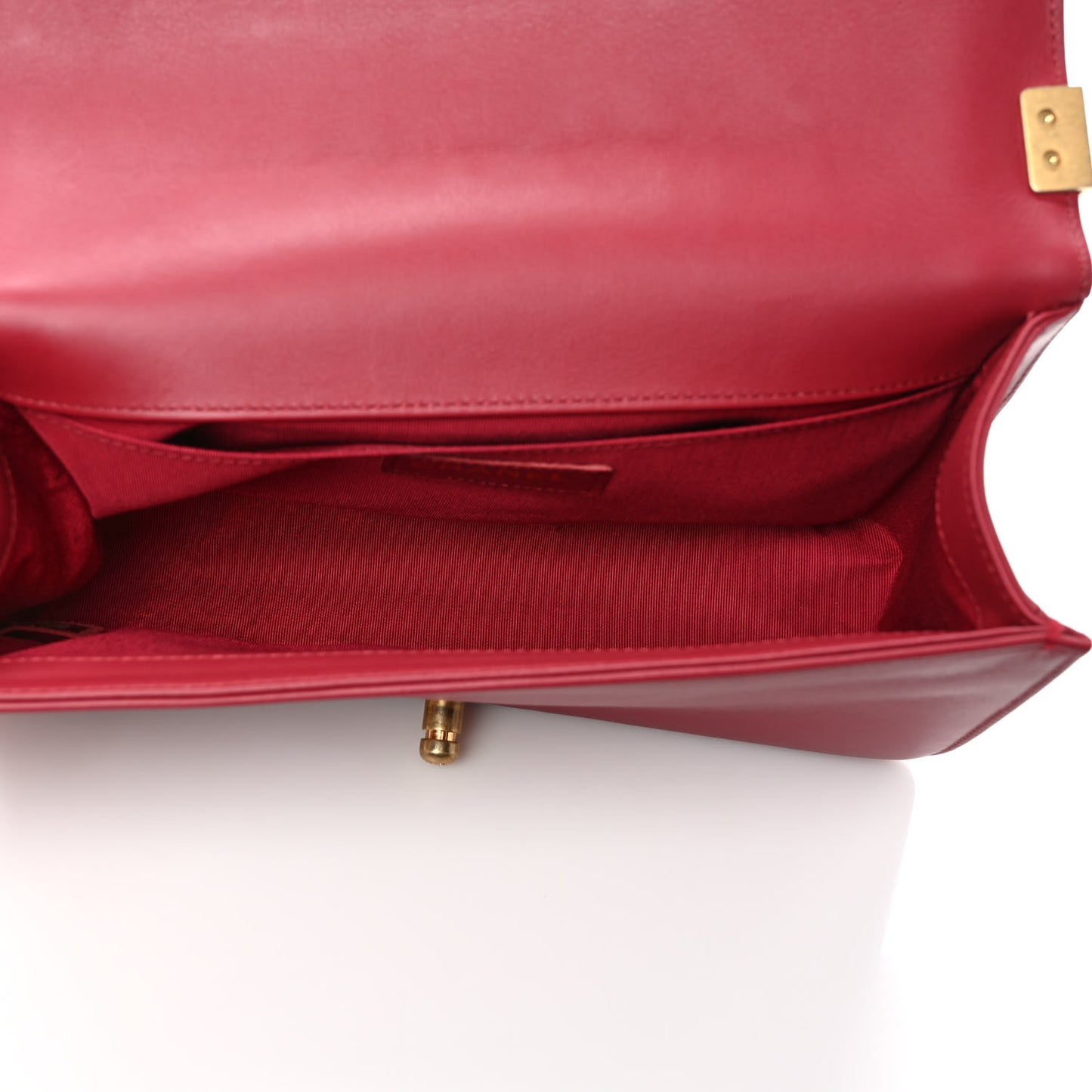 Lambskin Quilted Medium Boy Flap Red