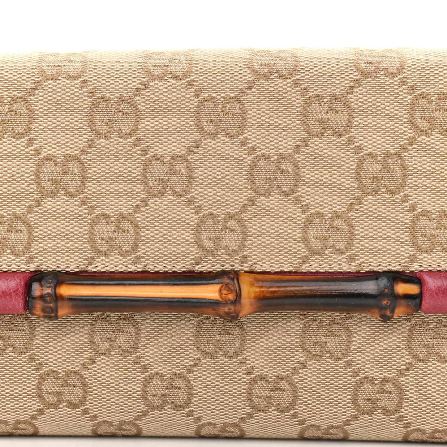 Monogram Bamboo Bar Clutch Red
