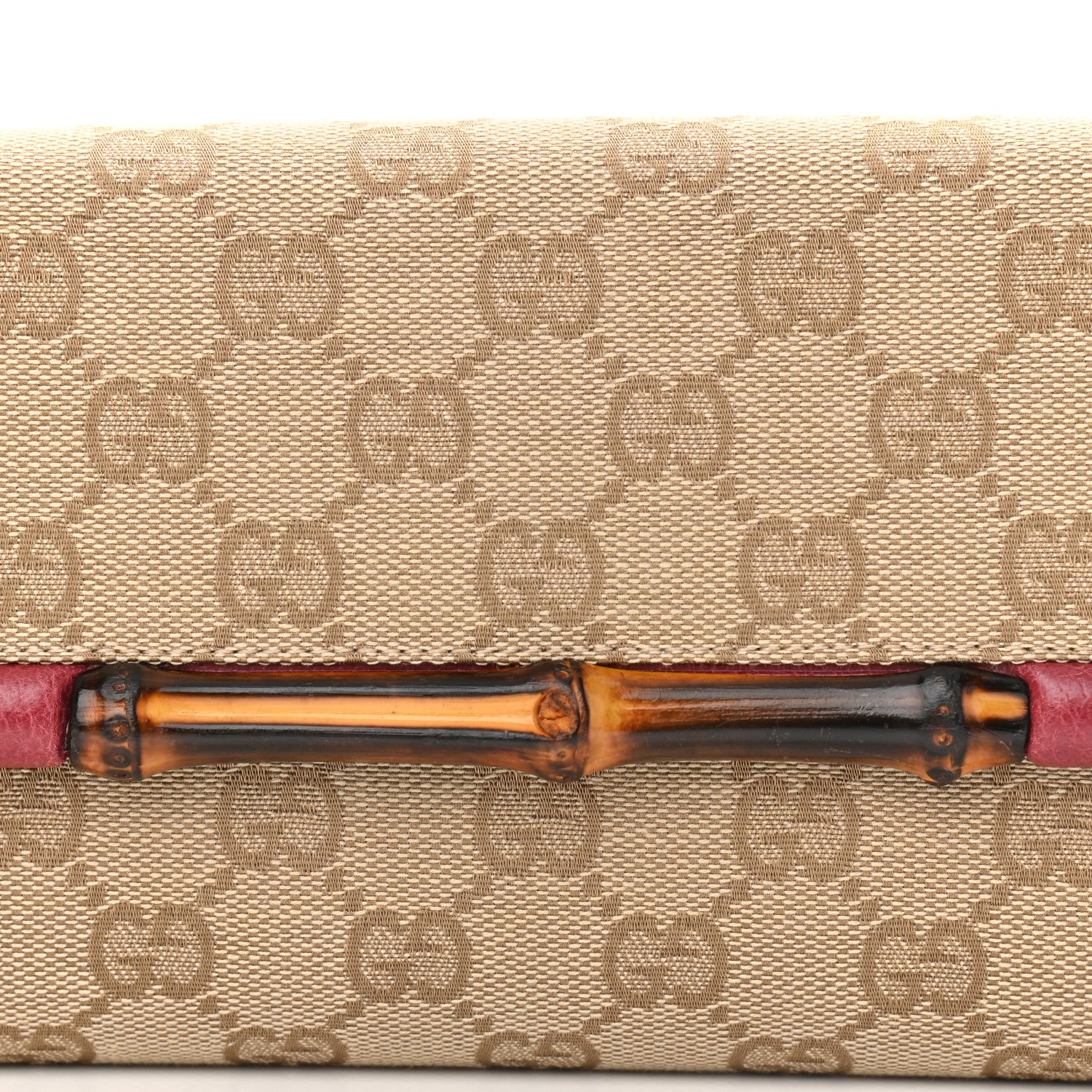 Gucci Monogram Bamboo Bar Clutch Red 7 of 9