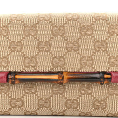 Gucci Monogram Bamboo Bar Clutch Red 7 of 9
