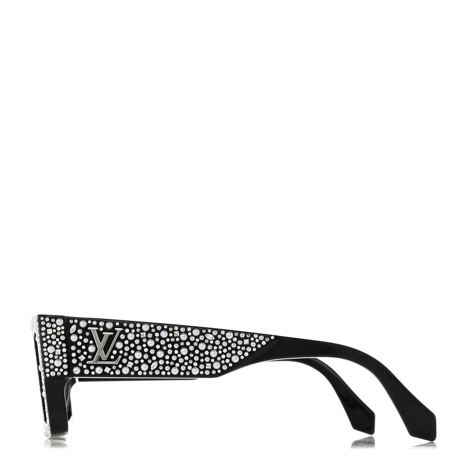 Louis Vuitton Acetate LV Clash Pearls & Strass Sunglasses Z2396W Black 3 of 7