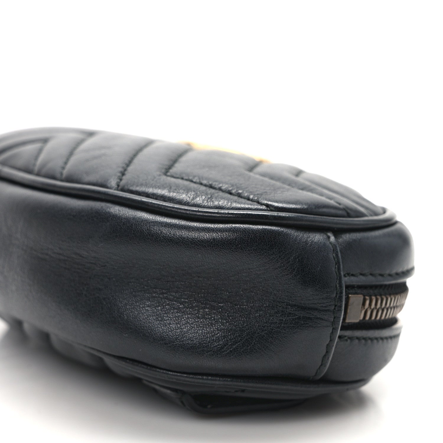 Gucci Calfskin Matelasse GG Marmont Belt Bag 85 34 Black 10 of 13