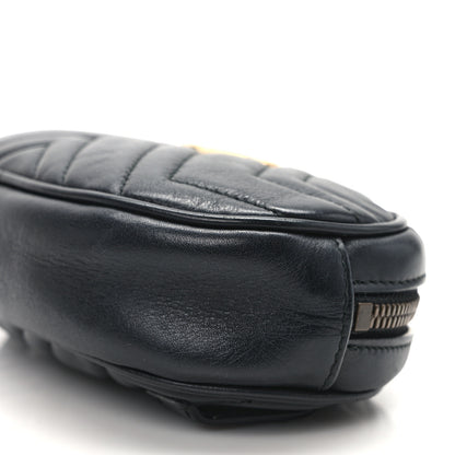 Gucci Calfskin Matelasse GG Marmont Belt Bag 85 34 Black 10 of 13