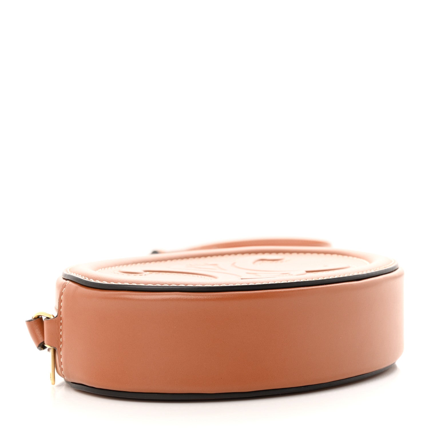 Celine Smooth Calfskin Cuir Small Triomphe Oval Crossbody Purse Tan 4 of 9