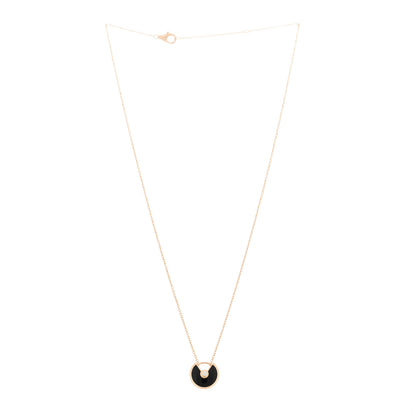 Cartier 18K Pink Gold Diamond Black Onyx XS Amulette de Cartier Pendant Necklace 3 of 5