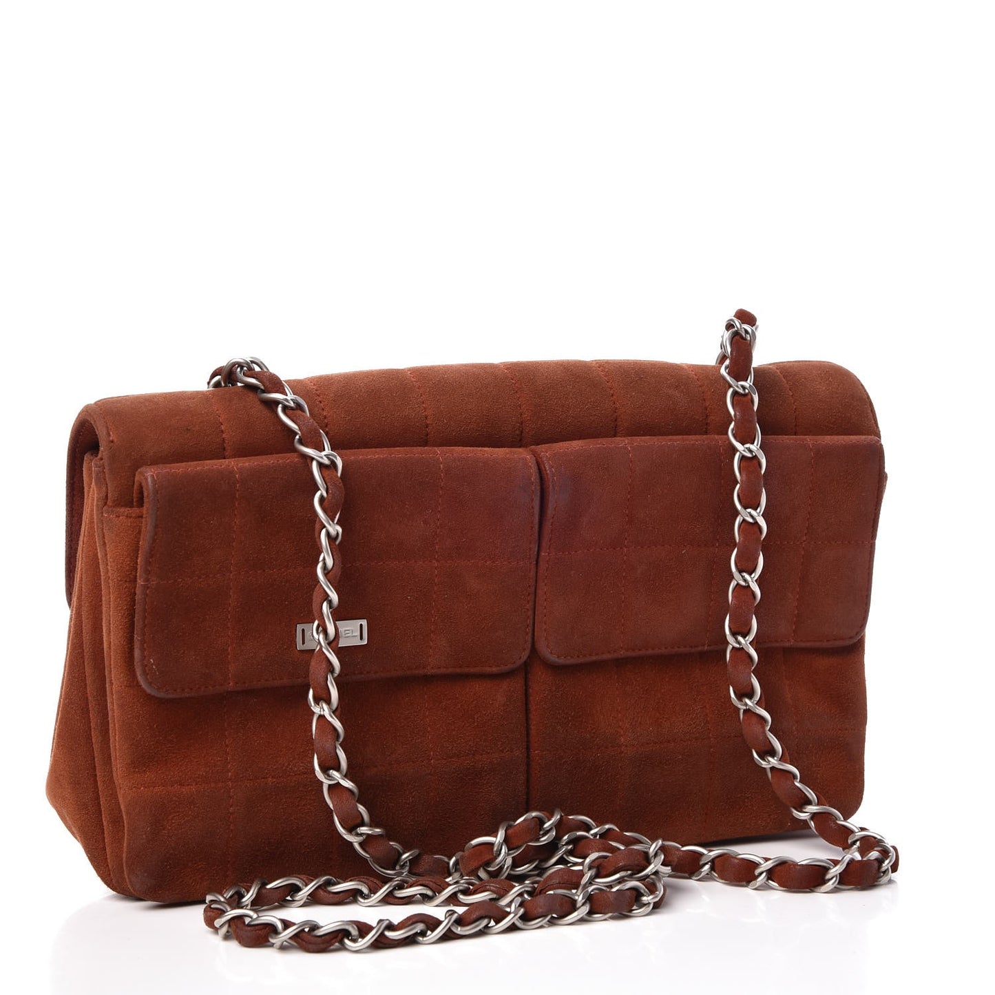 Suede Square Quilted Medium Mademoiselle Flap Orange