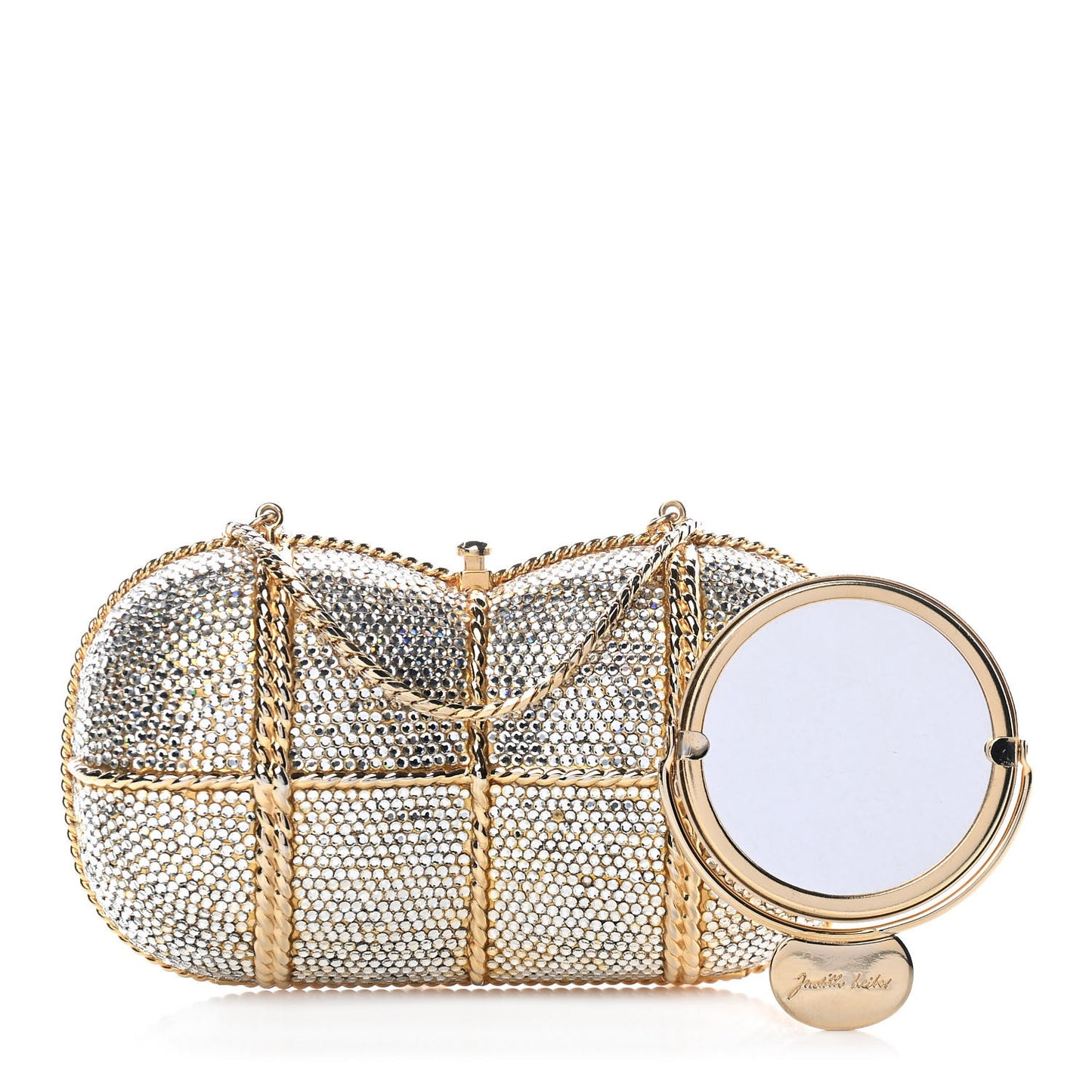 Swarovski Crystal Minaudiere Clutch Gold Silver