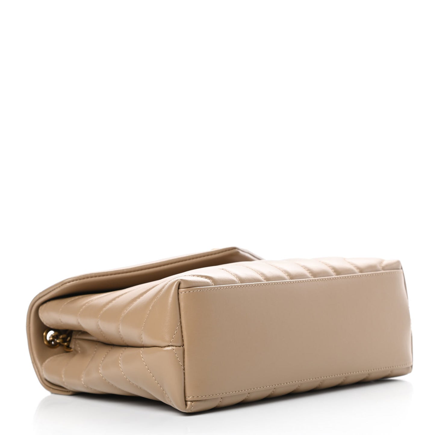 Calfskin Y Quilted Monogram Small Loulou Chain Satchel Dark Beige