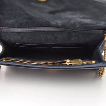 Christian Dior Denim Studded Wallet on Chain Pouch Blue 5 of 12