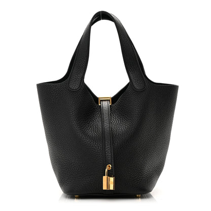 Hermes Taurillon Clemence Picotin Lock 18 PM Black 1 of 12