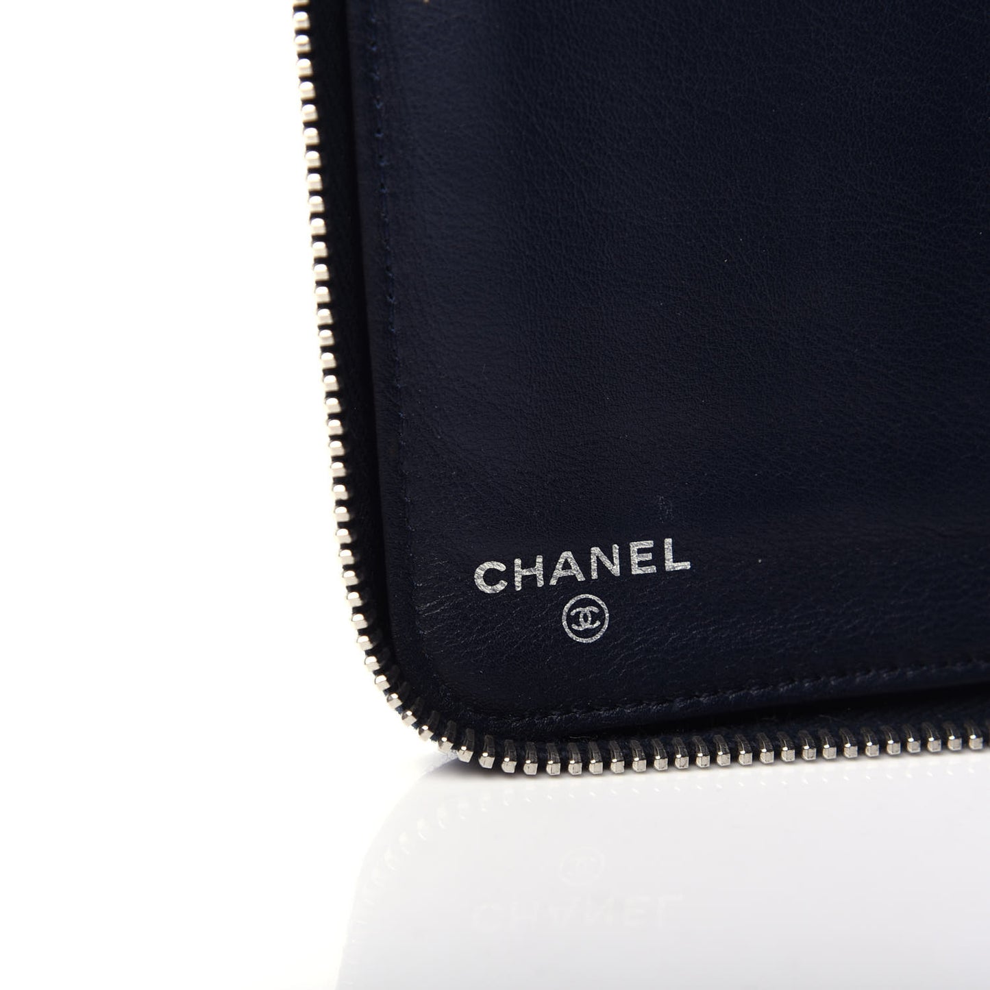 Caviar Quilted Large Zip Around Organizer Wallet Navy