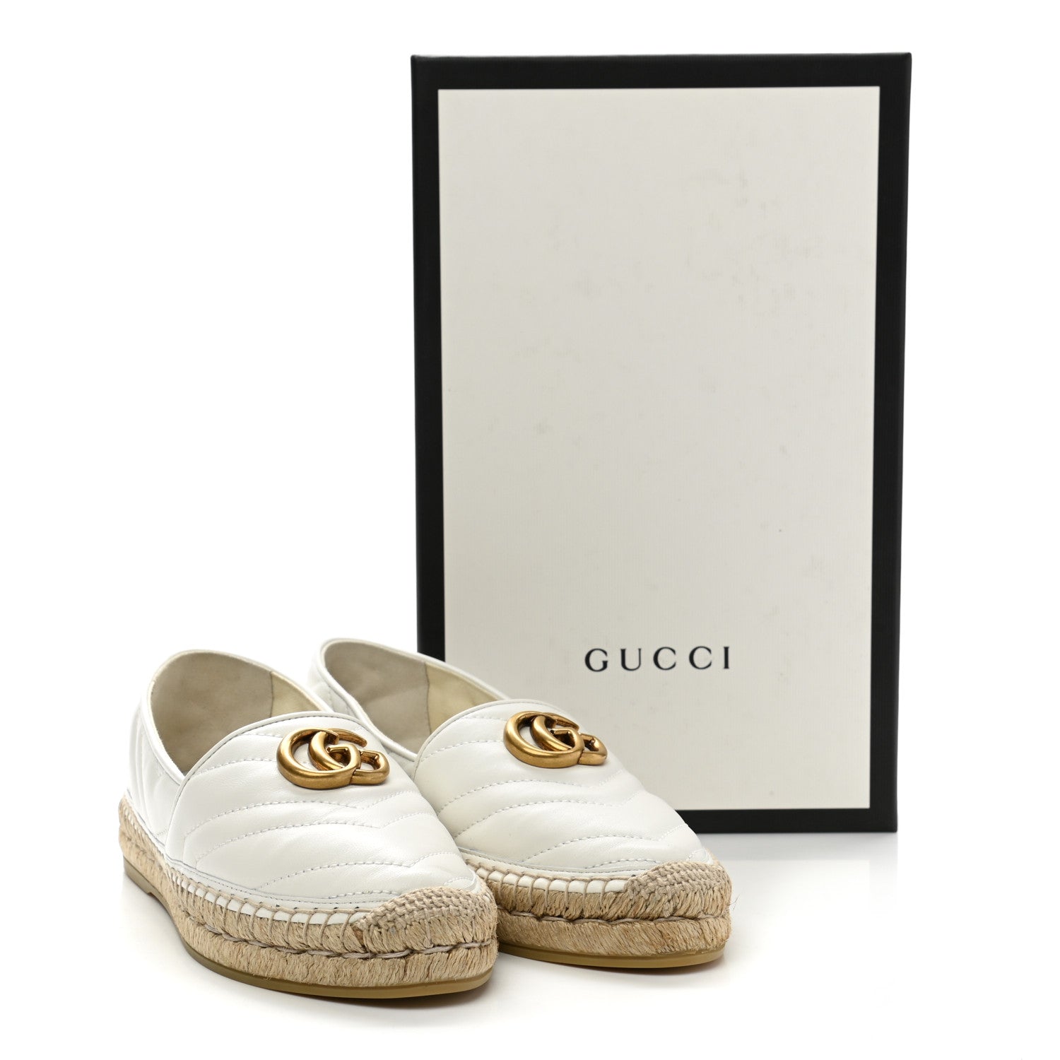 Gucci Nappa Matelasse GG Marmont Espadrilles 38 Great White 10 of 10