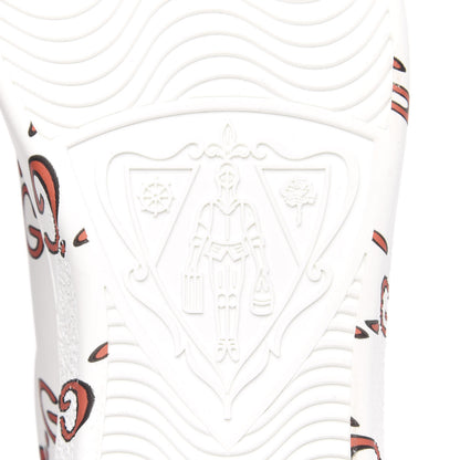 Gucci Calfskin GucciGhost Print Mens Ace Sneakers 7 White Hibiscus Red 7 of 9