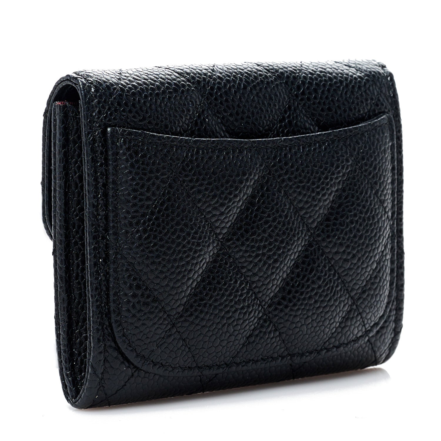 Chanel Caviar Quilted Flap Card Holder Wallet Black 2 of 9