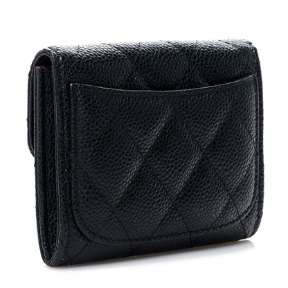 Chanel Caviar Quilted Flap Card Holder Wallet Black 2 of 9