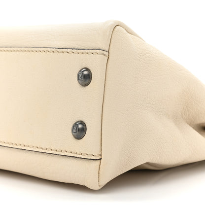 Fendi Goatskin Zucca Medium Peekaboo Iconic Satchel White Tobacco 8 of 9
