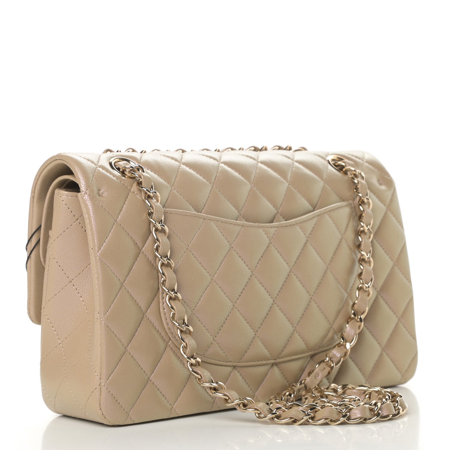 Chanel Iridescent Caviar Quilted Medium Double Flap Dark Beige 3 of 11