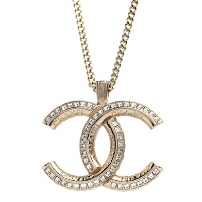Chanel Crystal CC Chain Necklace Gold 4 of 5