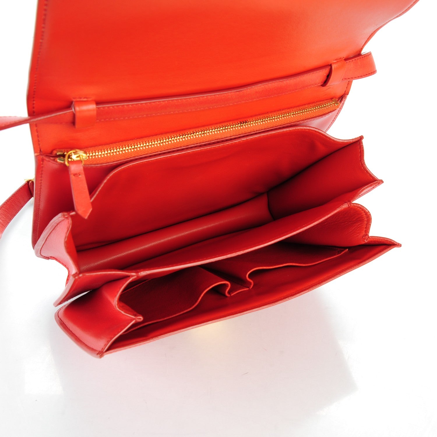 Celine Box Calfskin Medium Classic Box Flap Bag Poppy 5 of 11