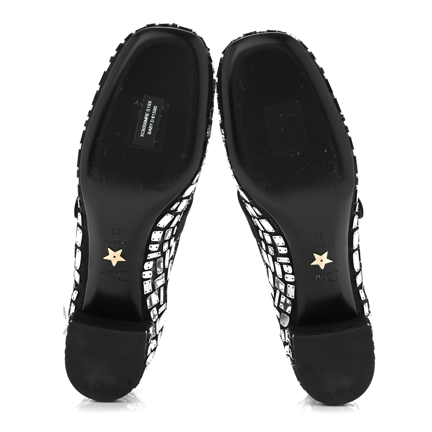 Mesh Embroidered Mirror Baby-D Ballet Pumps 36 Black