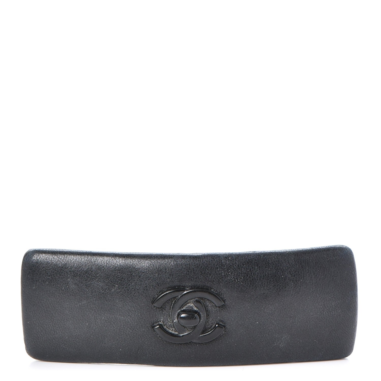 Chanel Lambskin CC Hair Clip Barrette Black 1 of 5