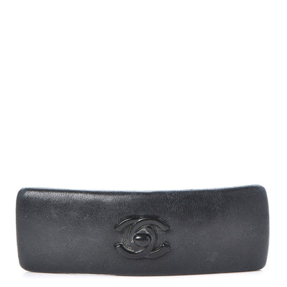 Chanel Lambskin CC Hair Clip Barrette Black 1 of 5