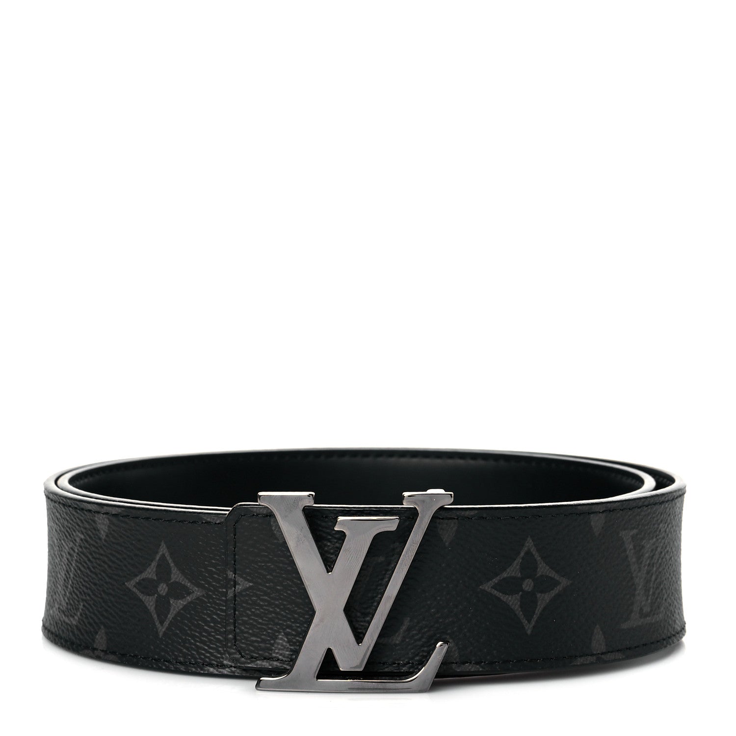 Louis Vuitton Monogram Eclipse Taigarama 40mm LV Initiales Reversible Belt 80 32 Black 1 of 7