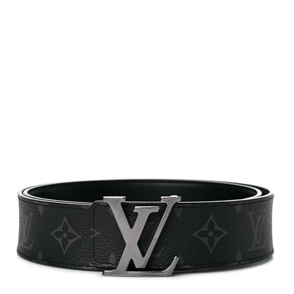 Louis Vuitton Monogram Eclipse Taigarama 40mm LV Initiales Reversible Belt 80 32 Black 1 of 7