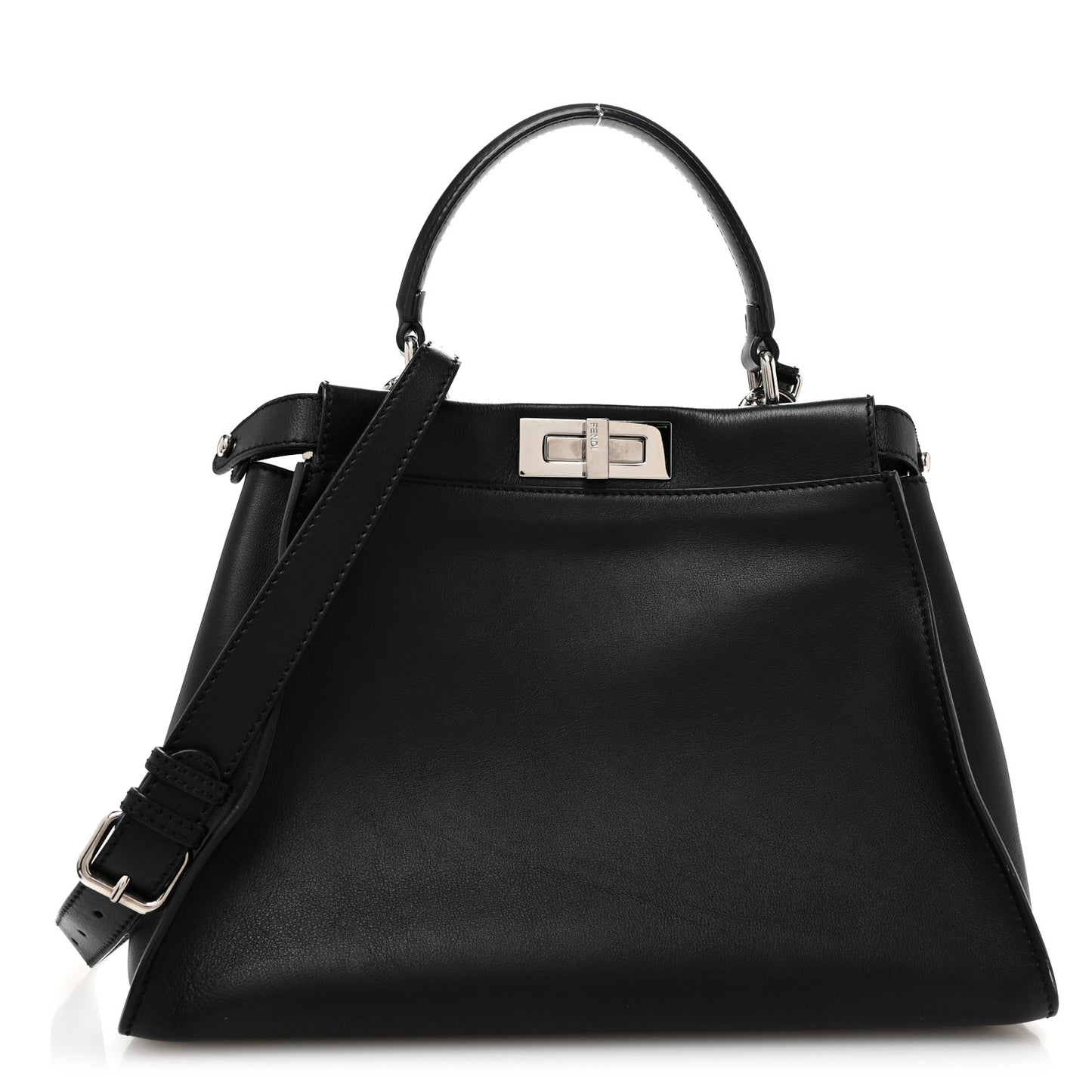 Vitello Seta Snakeskin Crocodile Monster Eyes Medium Peekaboo Iconic Satchel Black Girasole