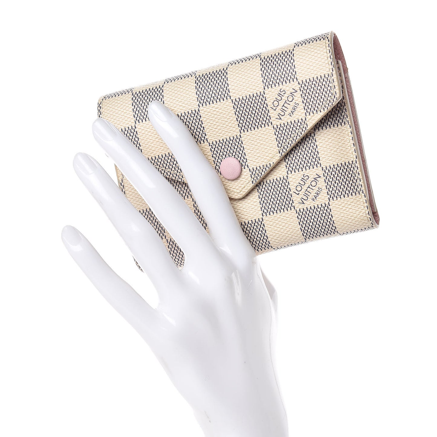 Damier Azur Victorine Wallet Rose Ballerine