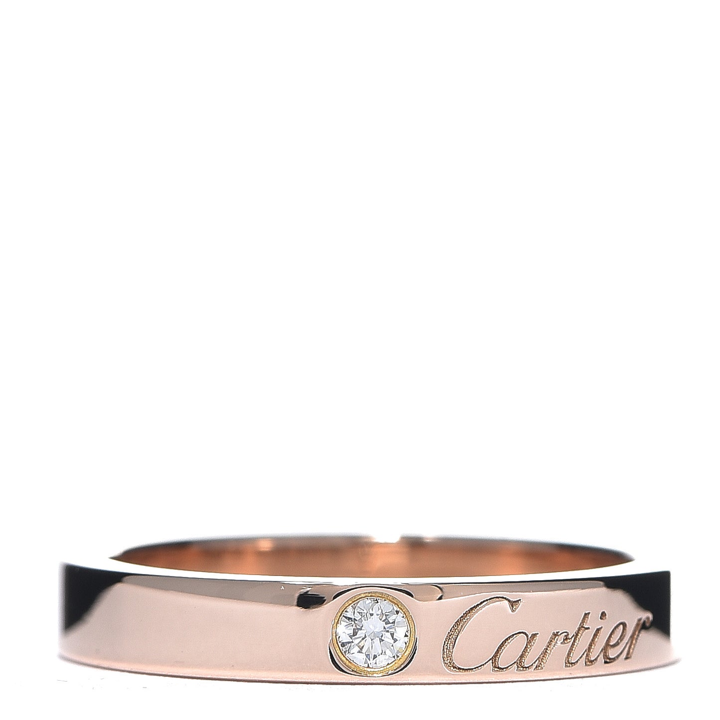 18K Pink Gold Diamond 3mm C De Wedding Band Ring 49 4.75