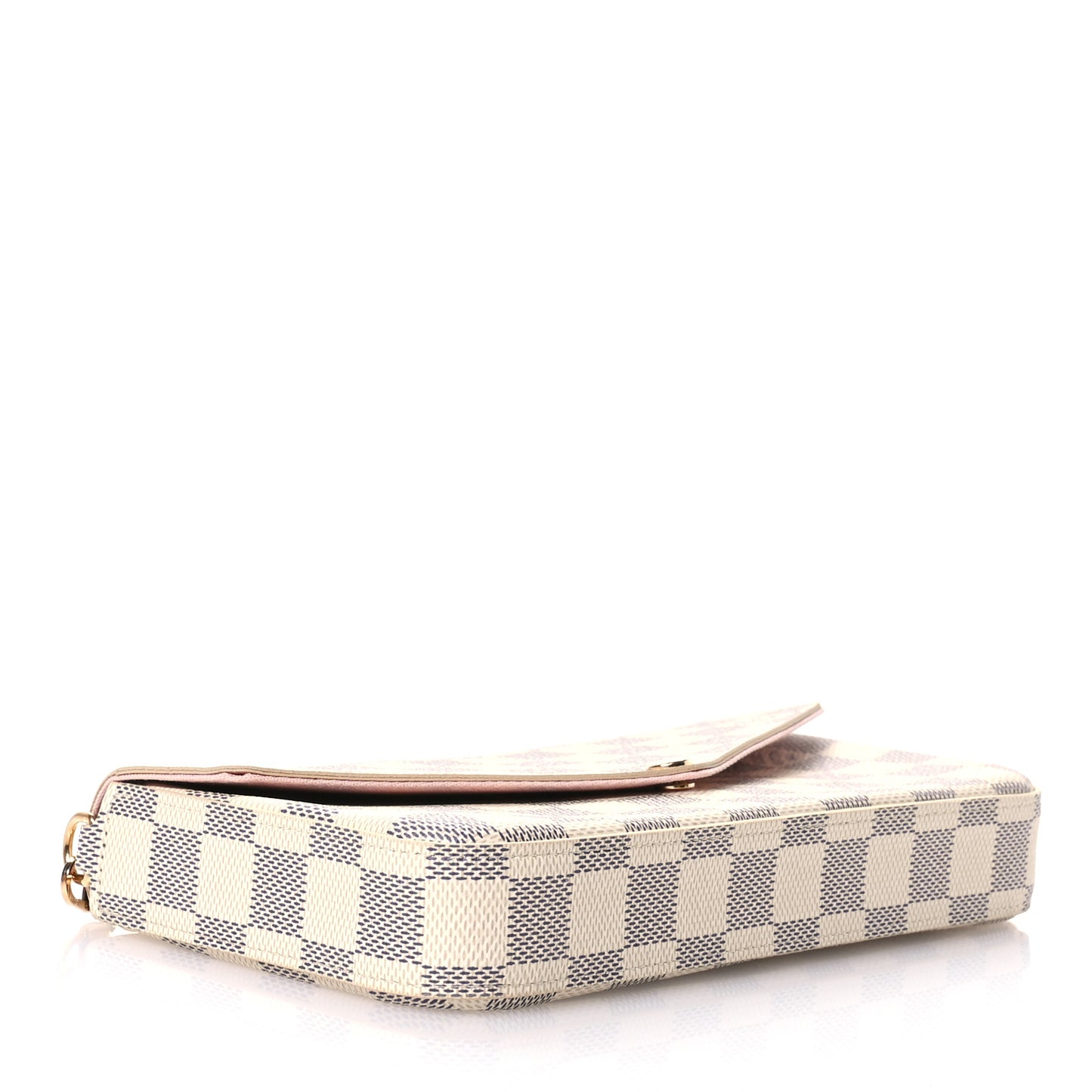 Damier Azur Pochette Felicie Chain Wallet Rose Ballerine