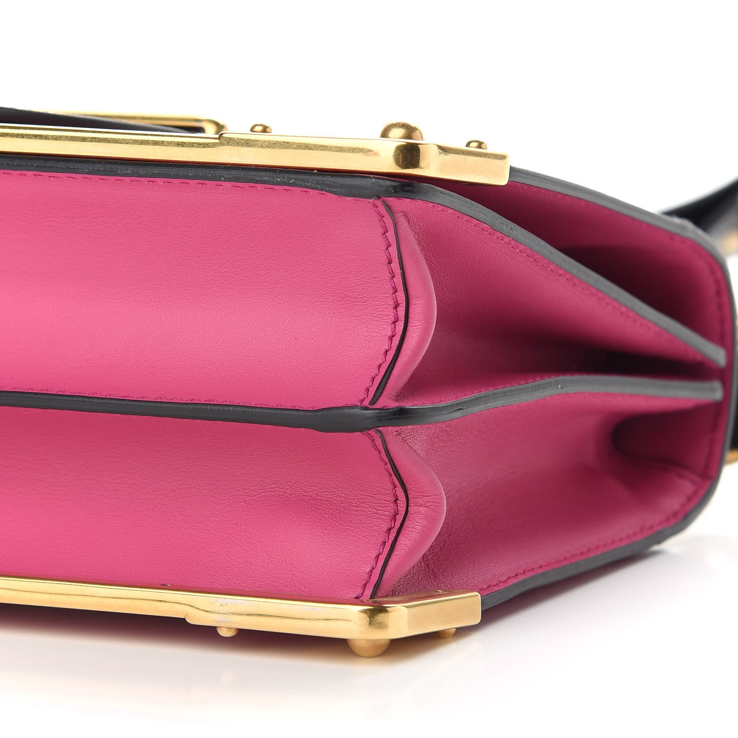 Prada City Calfskin Saffiano Cahier Bag Fuxia Black 8 of 8